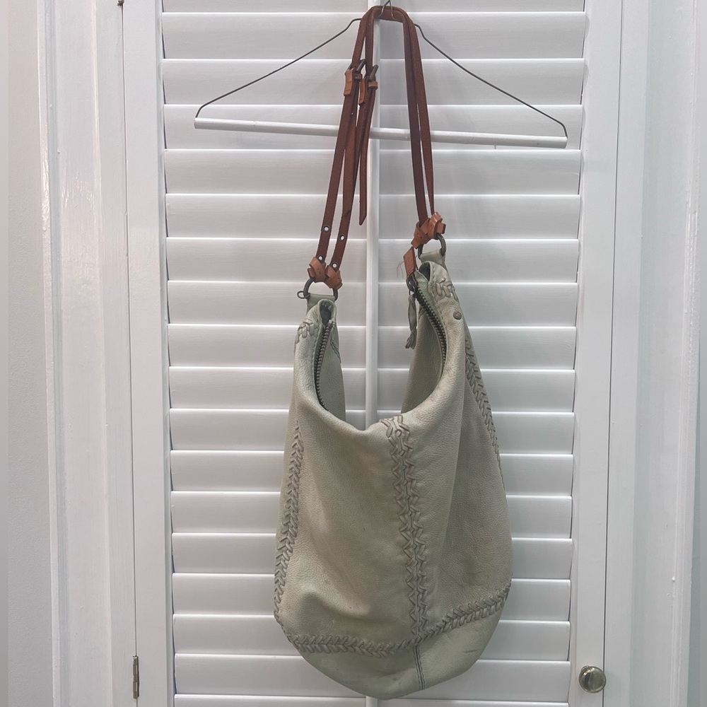 Holding Horses Anthropologie Sage All Leather Hobo Shoulder Bag